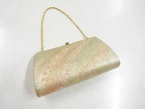 リサイクル　キンワシ印　金糸花模様織り出し和装バッグ